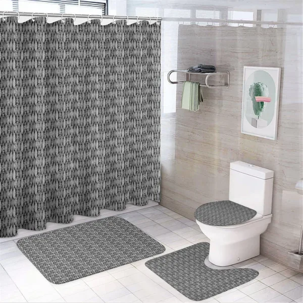 Jungle Leaves Folk on a shower curtain