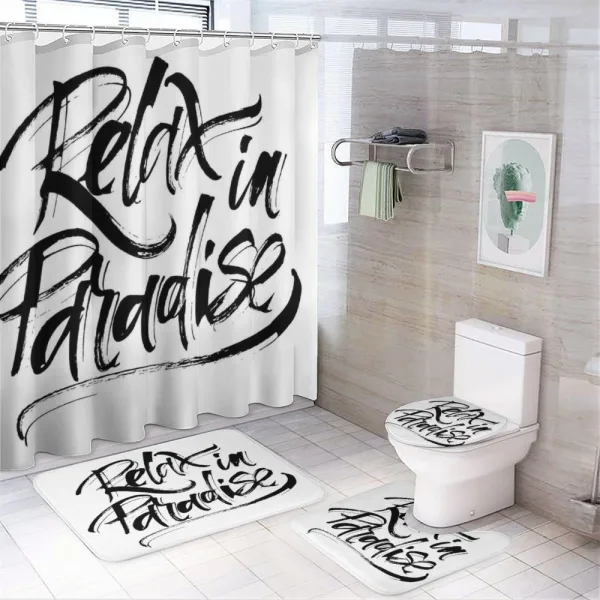Relax in Paradise Message on a shower curtain