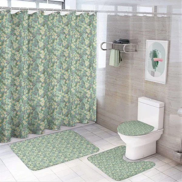Romantic Meadow Flowers Art on a shower curtain