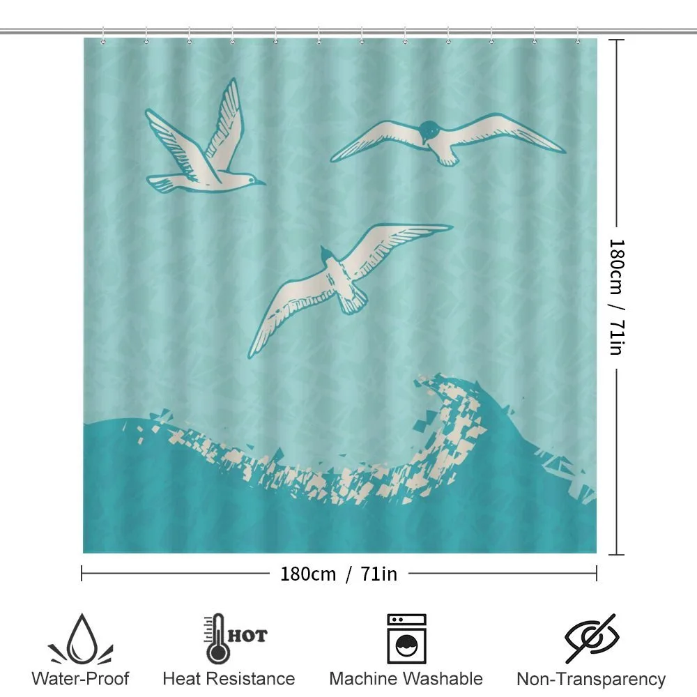 Seagulls Flying over Waves — Detail 2