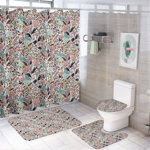 Spring Buds Leaves Herbs on a shower curtain