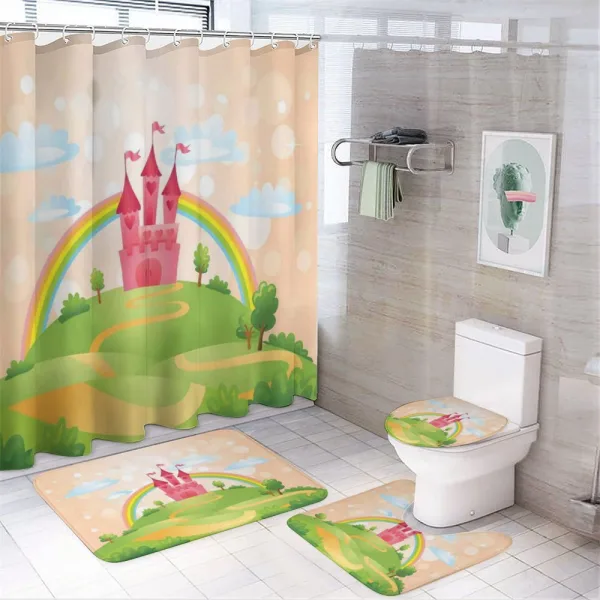 Vibrant Rainbow on a shower curtain