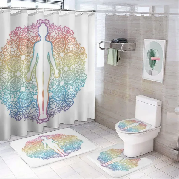 Yoga Outline on a shower curtain