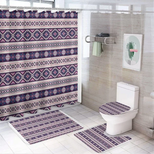 Aboriginal Geometric Pattern on a shower curtain