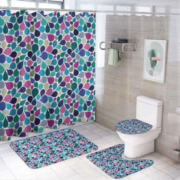 Colorful Raindrops on a shower curtain