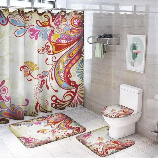 Flower Bouquet Paisley on a shower curtain