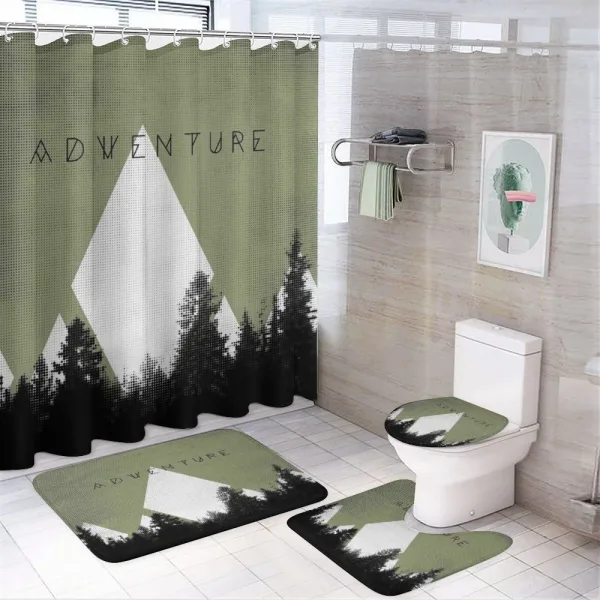 Forest Halftone Style on a shower curtain