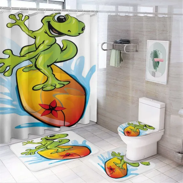 Gecko Surf on a shower curtain
