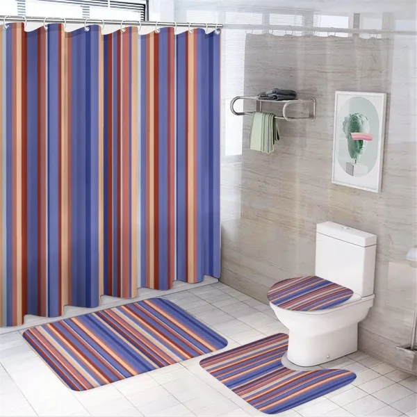 Gradient Color Stripes on a shower curtain