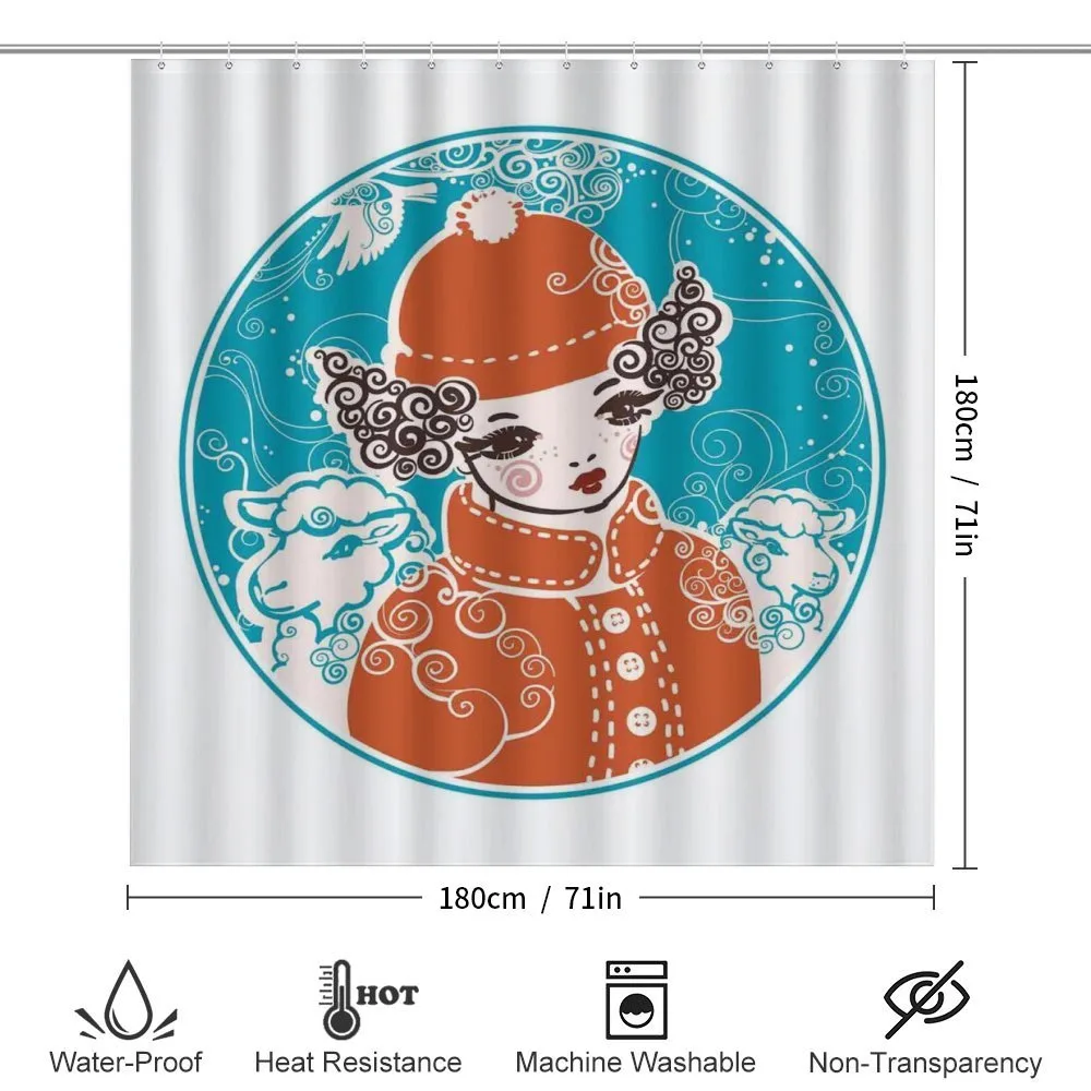 Little Girl in Winter Sheep — Detail 2