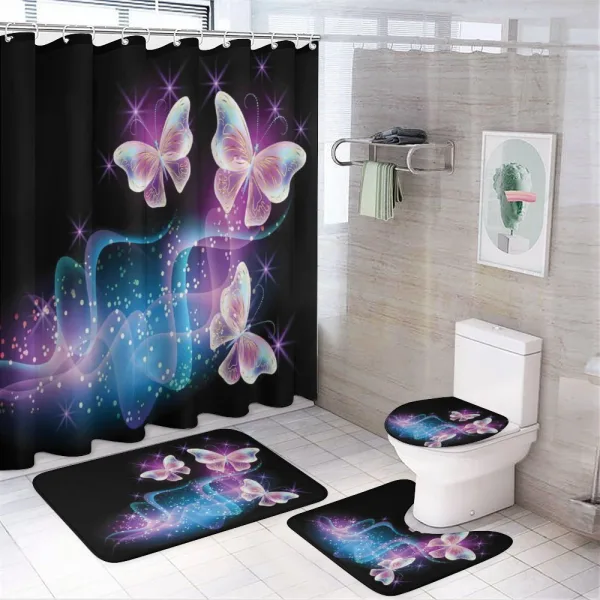 Magic Butterflies on Dark on a shower curtain