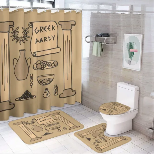 Pillars Pots on a shower curtain