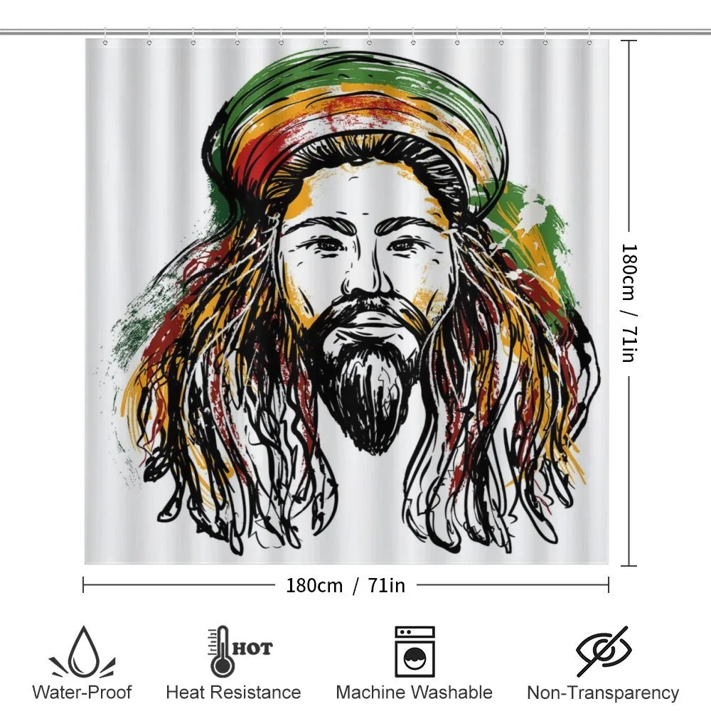 Rasta Man Sketch Portrait — Detail 2