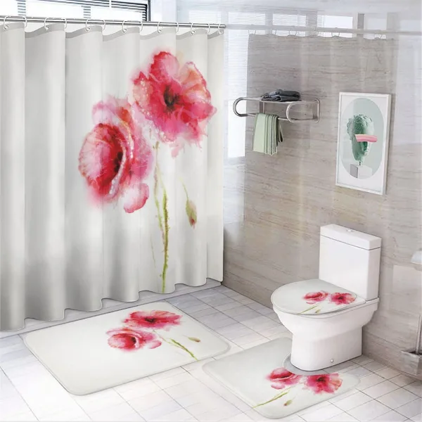 Red Poppies Vivid Spring on a shower curtain