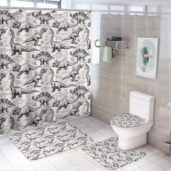 Reptiles Footprints on a shower curtain