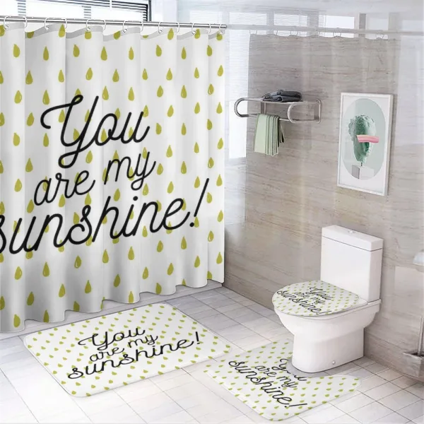 Romantic Green Droplets on a shower curtain