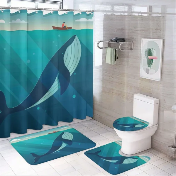 Sailor Whale with Rays on a shower curtain