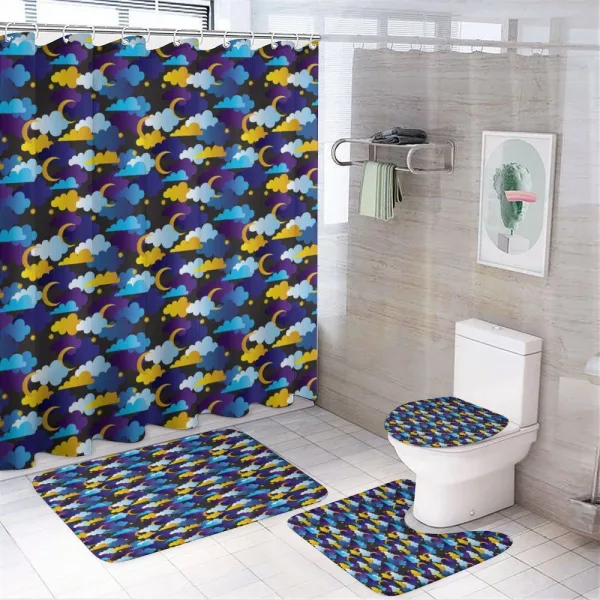 Sleep Theme Cloud and Moon on a shower curtain