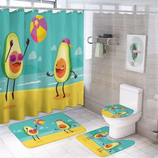 Summer Beach Volleyball on a shower curtain