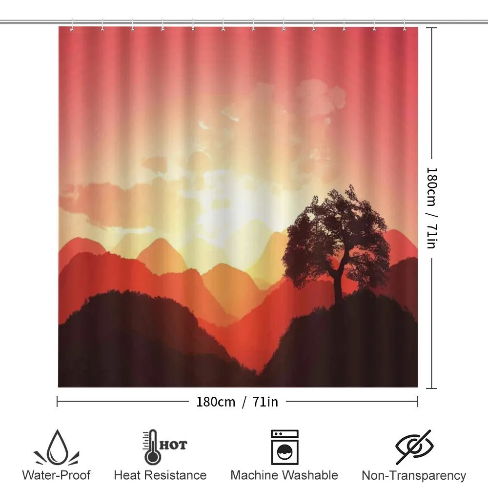 Sunset Tree Mountains — Detail 2