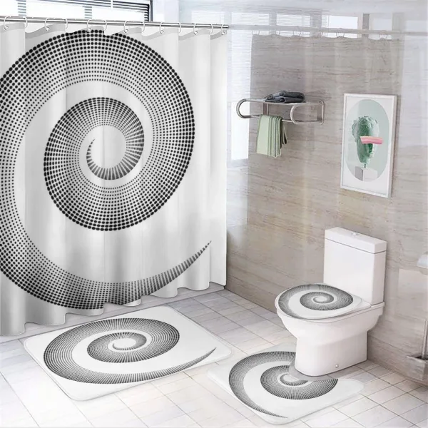 Surreal Monochrome Art on a shower curtain