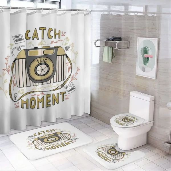 Vintage Arrangement Words on a shower curtain