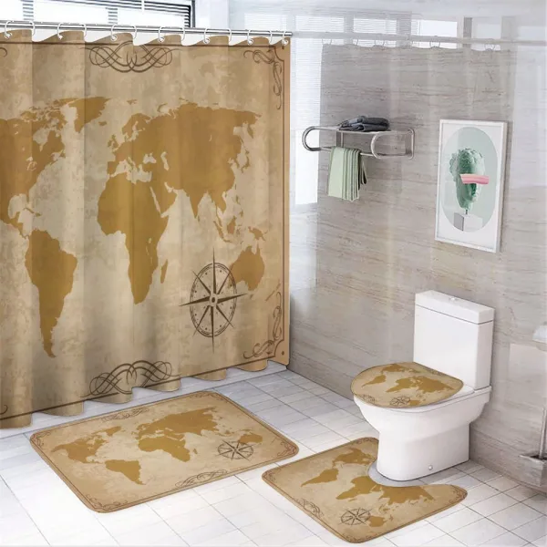 Vintage Cartography Art on a shower curtain