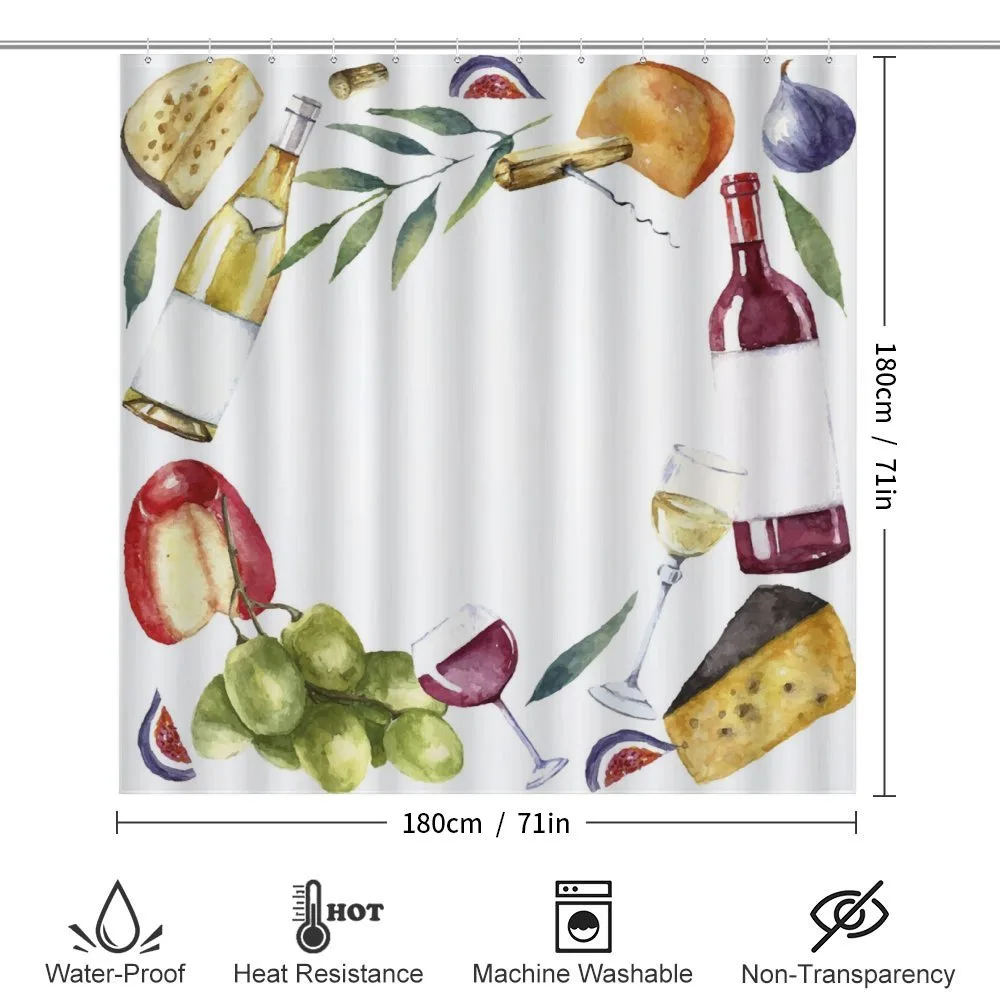Watercolor Food Wine Frame — Detail 2