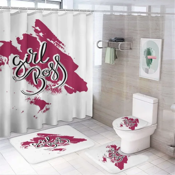 Wording on Paint Stroke on a shower curtain