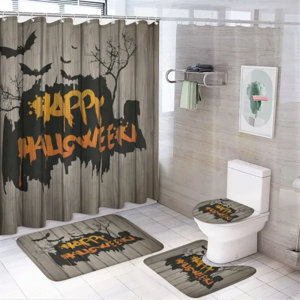 Words Bats Art on a shower curtain