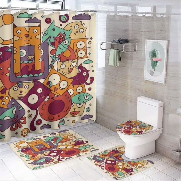 Absurd Doodle on a shower curtain