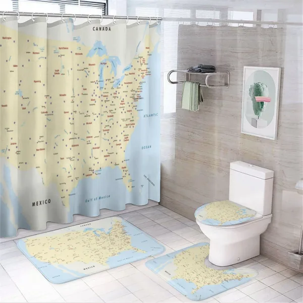 America Cities Interstate on a shower curtain