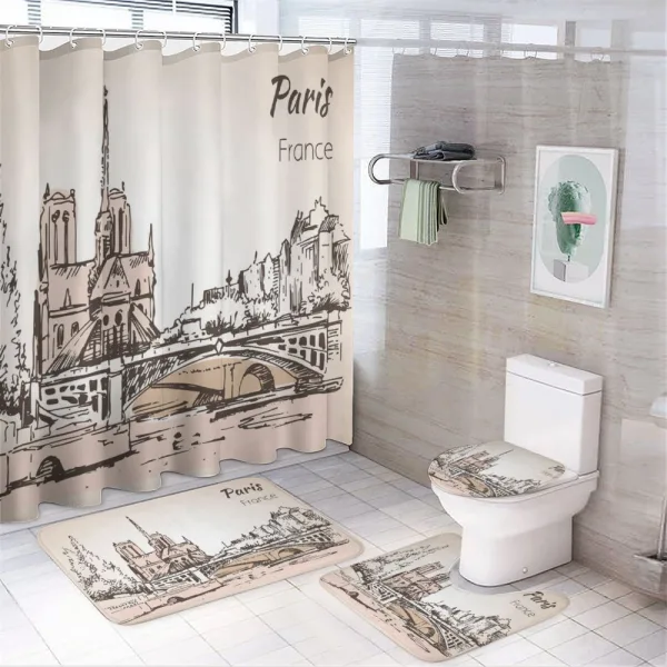 Art Cityscape on a shower curtain