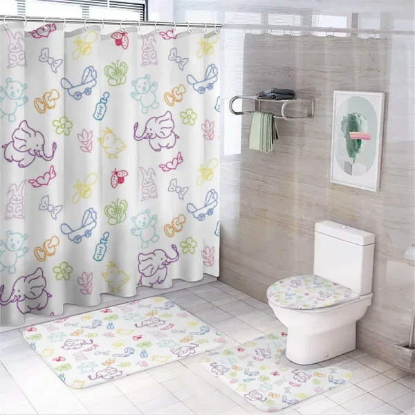 Baby Elephants Bears on a shower curtain