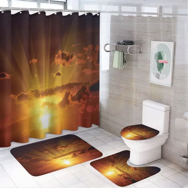 Burning Sunset on a shower curtain