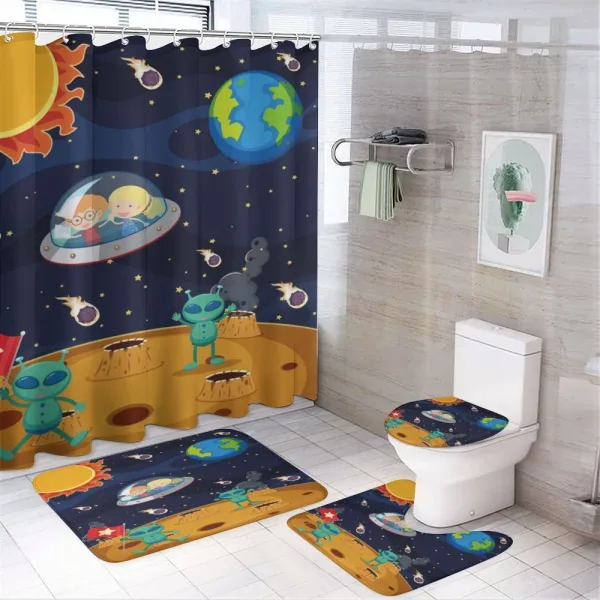 Children Space Travel Galaxy on a shower curtain