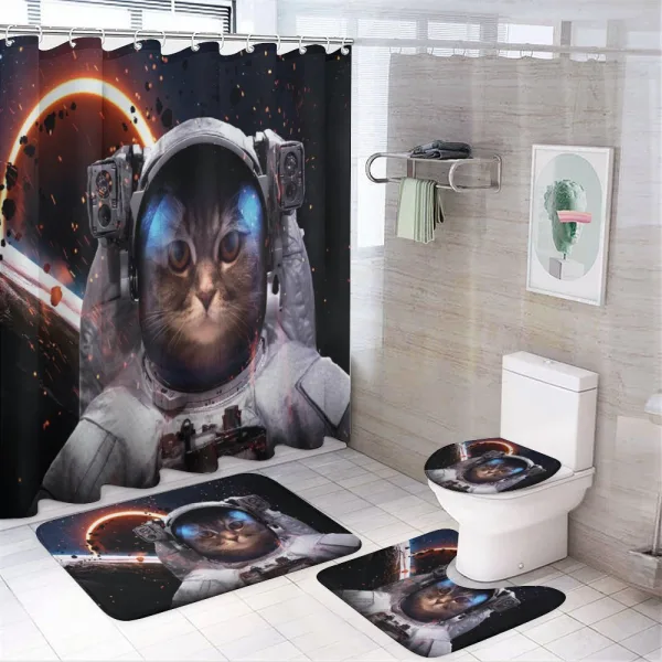 Clusters Outer Space on a shower curtain
