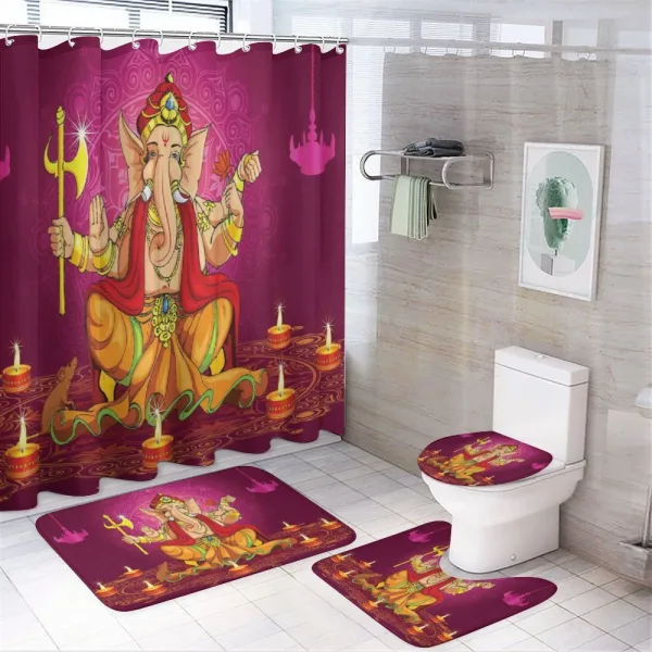 Colorful Asian Animals on a shower curtain