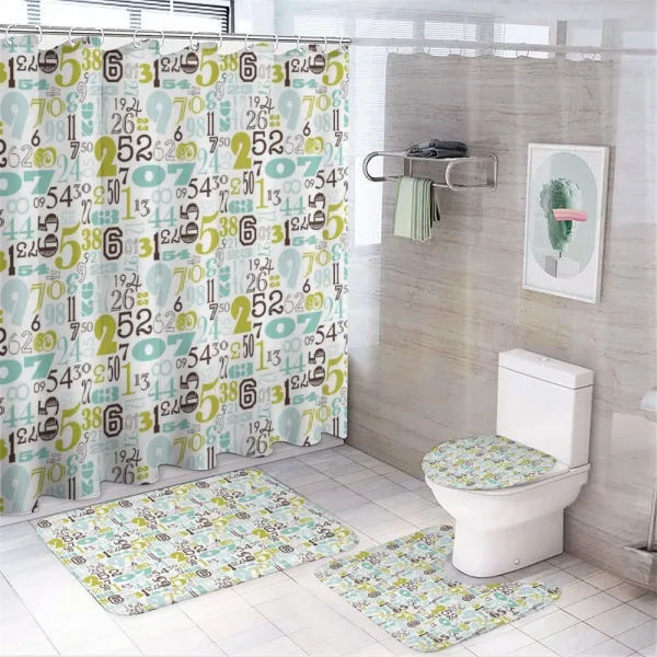 Colorful Typography on a shower curtain