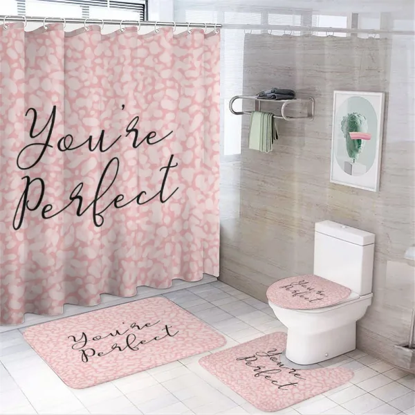 Cursive You're Perfect on a shower curtain
