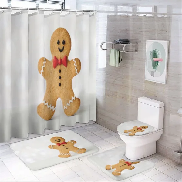 Gingerbread Man in a Bow Tie on a shower curtain