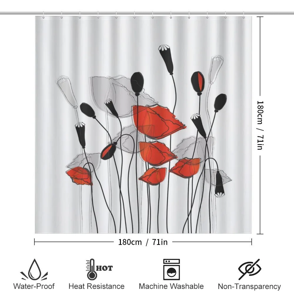 Hand Drawn Poppy Flowers — Detail 2