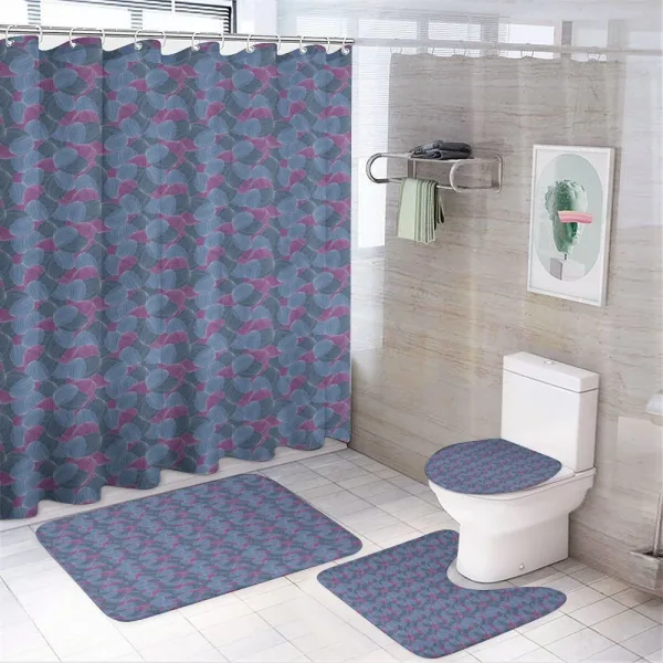 Hand-drawn Retro Waves on a shower curtain