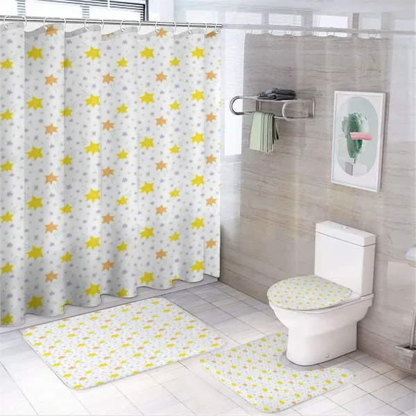Happy Pastel Stars on a shower curtain
