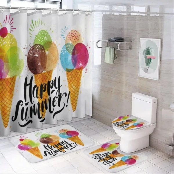 Ice Cream Cones Dessert on a shower curtain