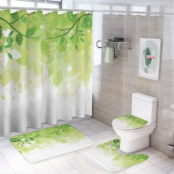 Leaves Fantasy Flora on a shower curtain