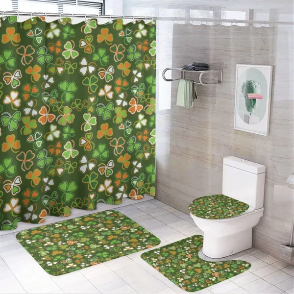 Lucky Clover on a shower curtain