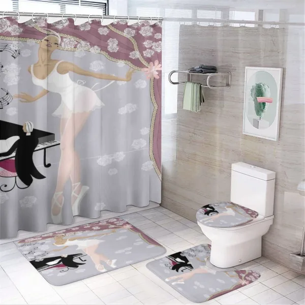 Old Ballroom and Pianist on a shower curtain
