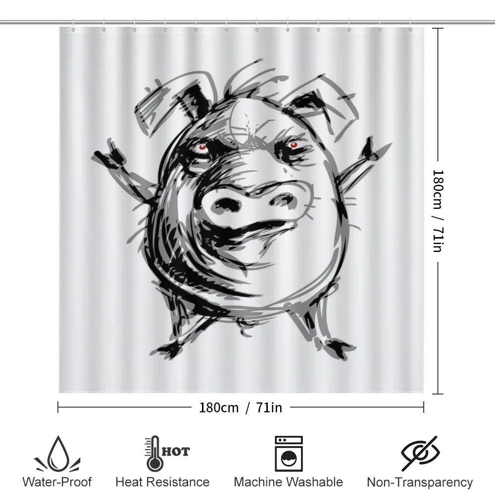Sketch of Angry Rebel Pig — Detail 2