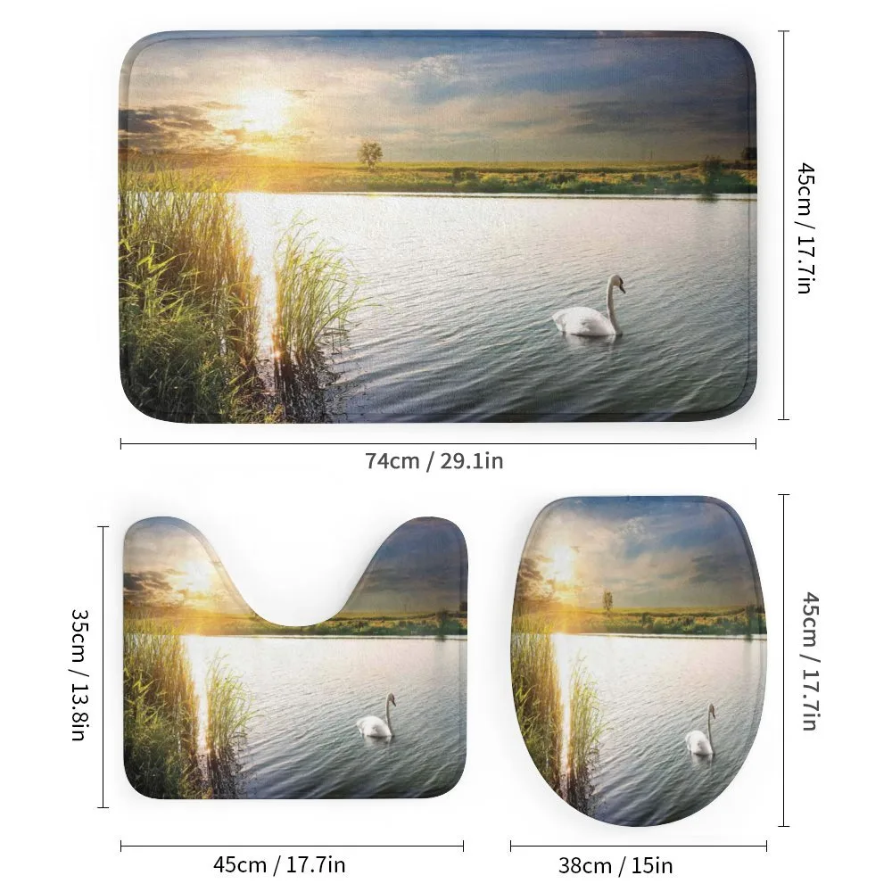 Swan in River at Dawn Photo — Detail 1